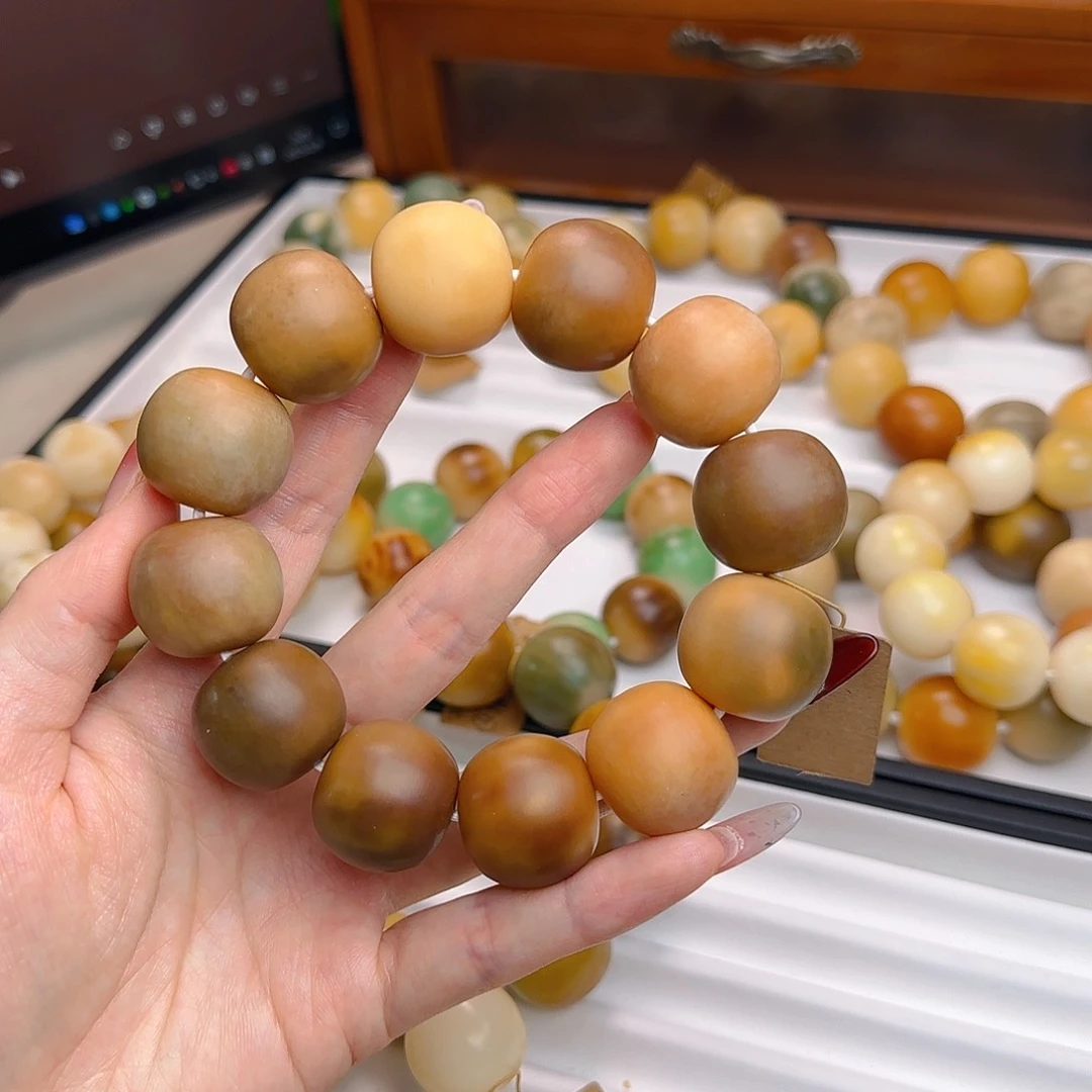 菩提根/象牙果手串卡23干磨苹果微瑕