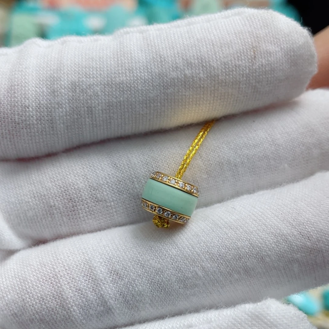 绿松石18K金镶嵌珠宝奇石