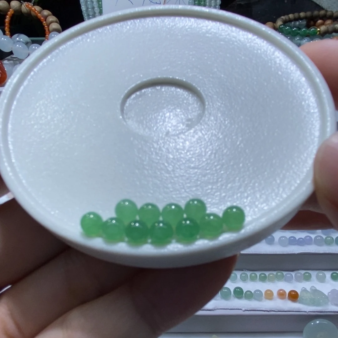 散珠翡翠翡翠绿圆珠