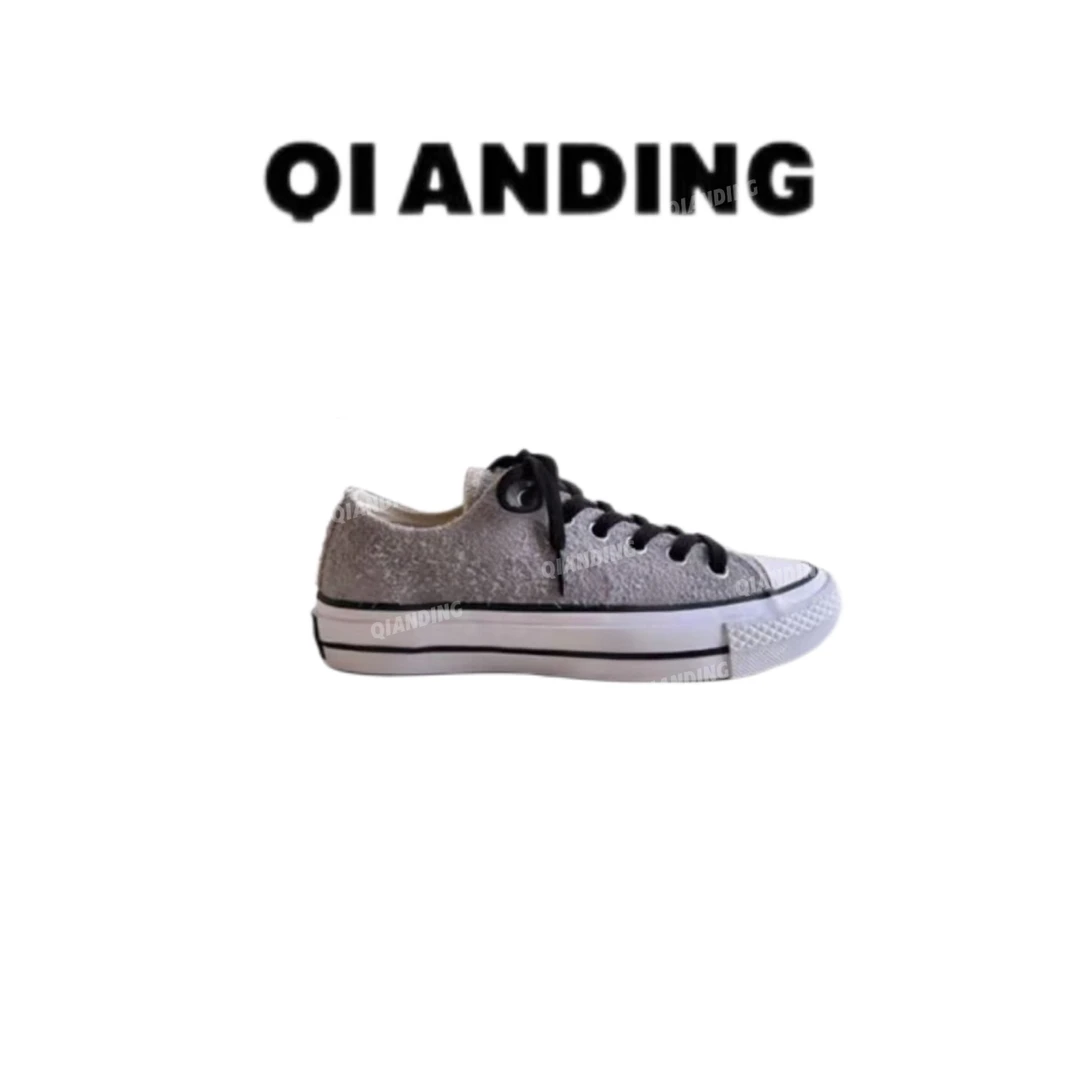 【QIANDING】 牛反绒系带低帮运动休闲鞋25129