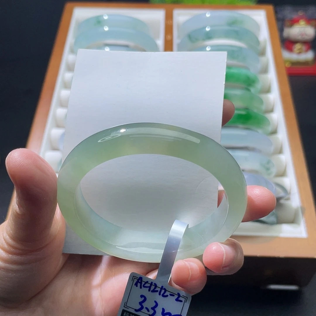 翡翠未镶嵌手镯53.5贵妃冰黄