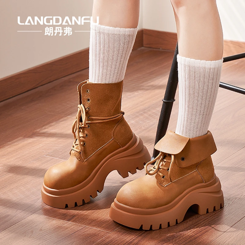 langdanfu朗丹弗[升级版]2025秋季英伦风两穿大头复古厚底马丁靴