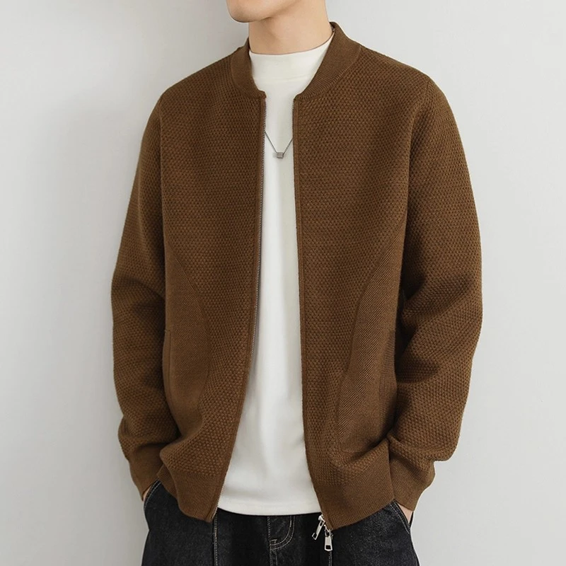 仓石一树针织开衫外套男春秋季2025新款线衣夹克男宽松休闲棒球服