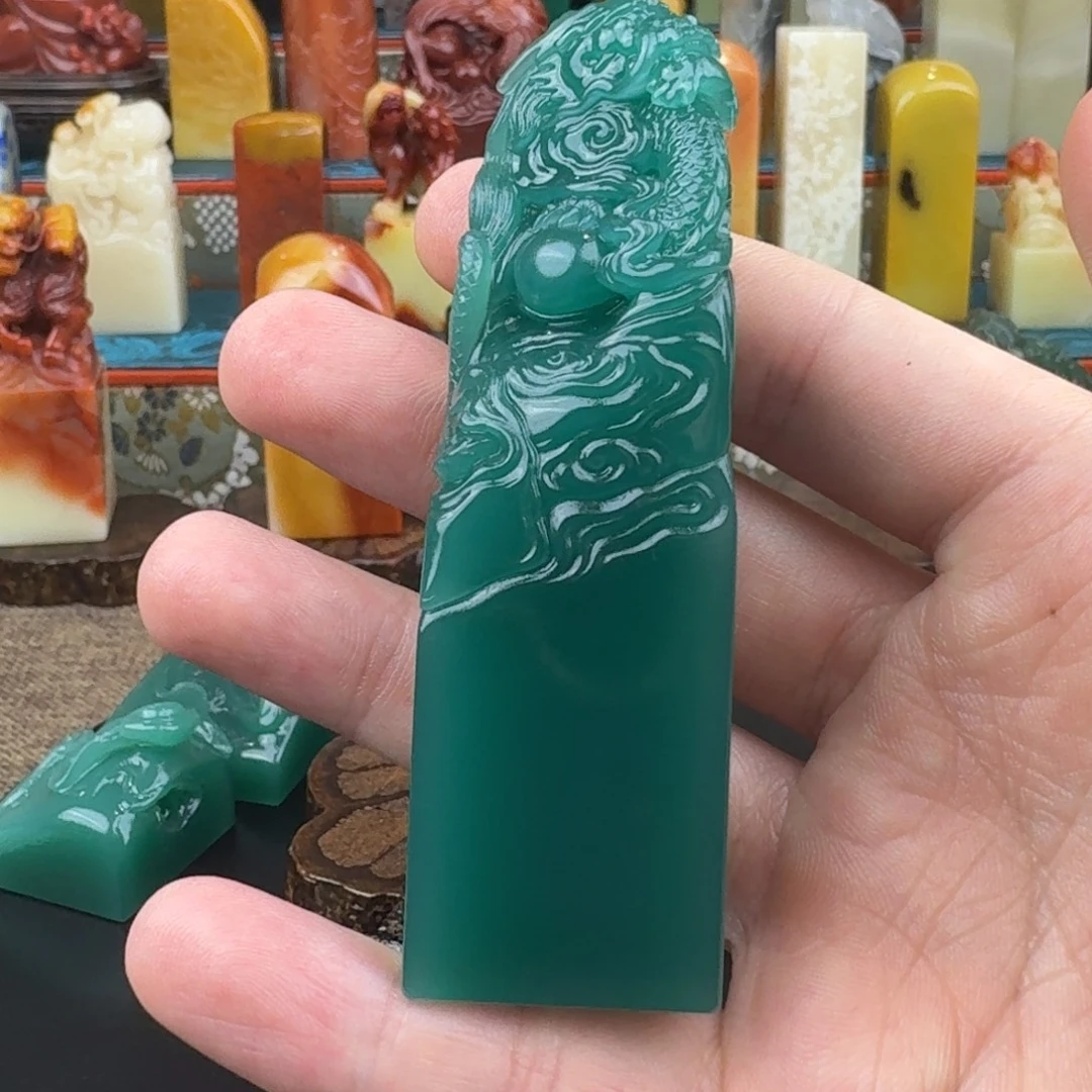 端***渊印石寿山石雅安绿262