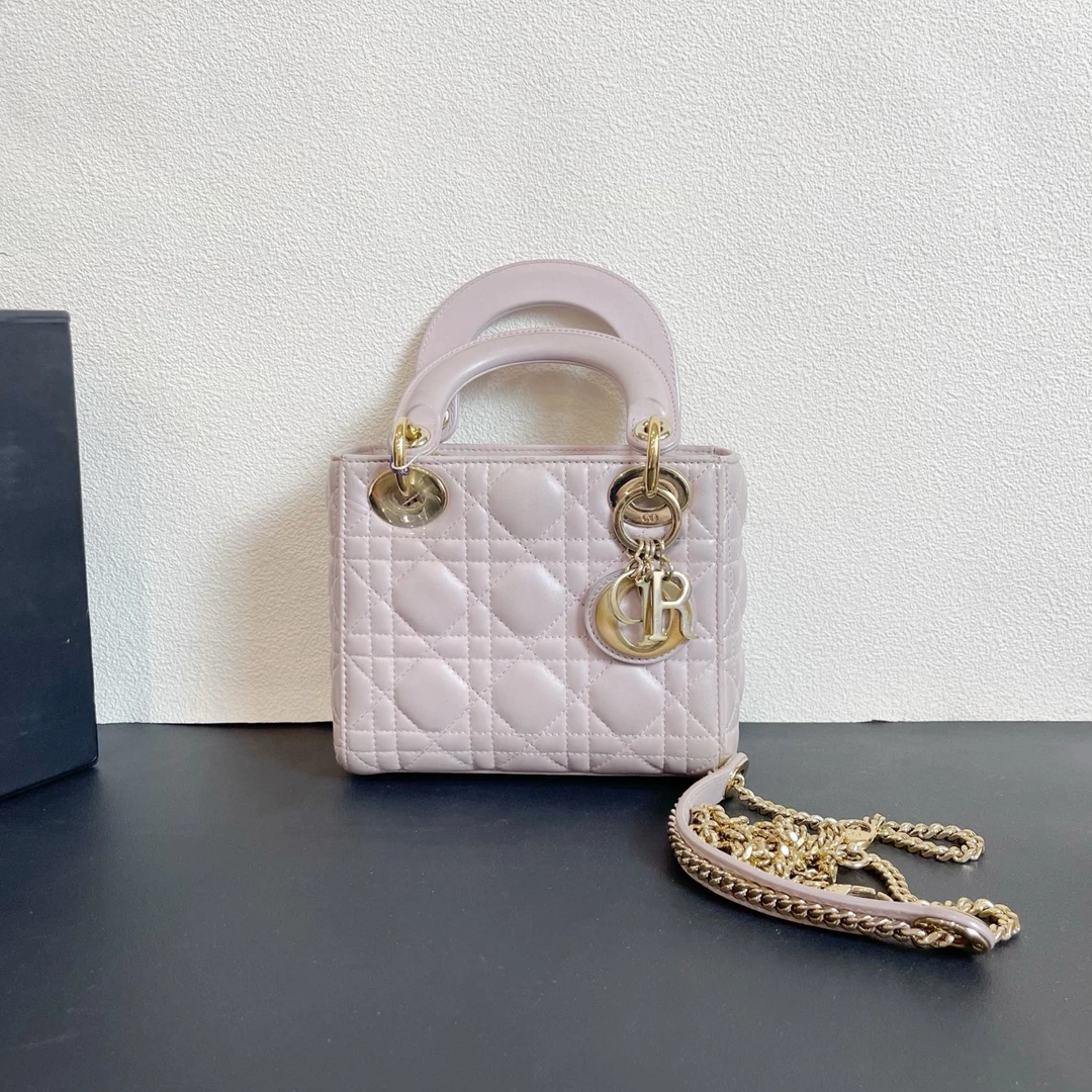 95新 DIOR/迪奥 98新 奢总管/珠光三格戴妃包/编码19年