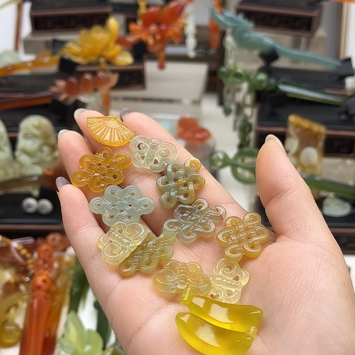 蛇纹石玉岫玉发簪未镶嵌灵**璃