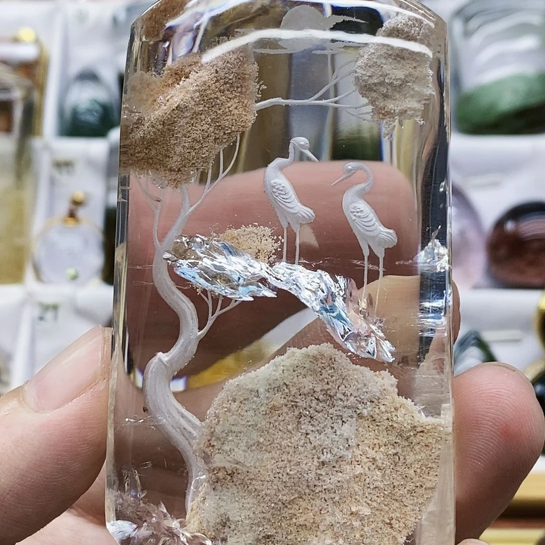 水晶珠宝半成品未镶嵌摆件