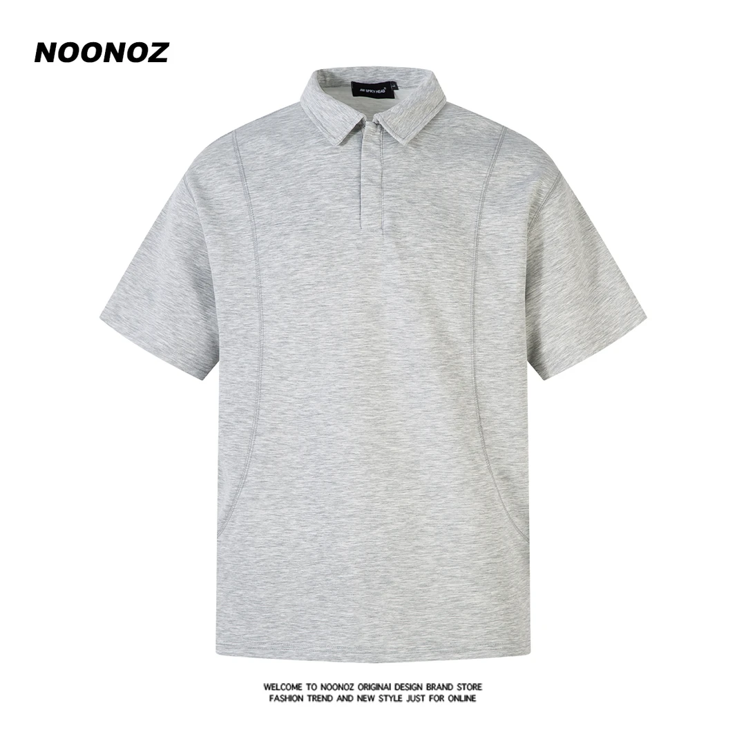 NOONOZ美式潮牌纯色高级感短袖POLO衫男夏季宽松简约cleanfit上衣