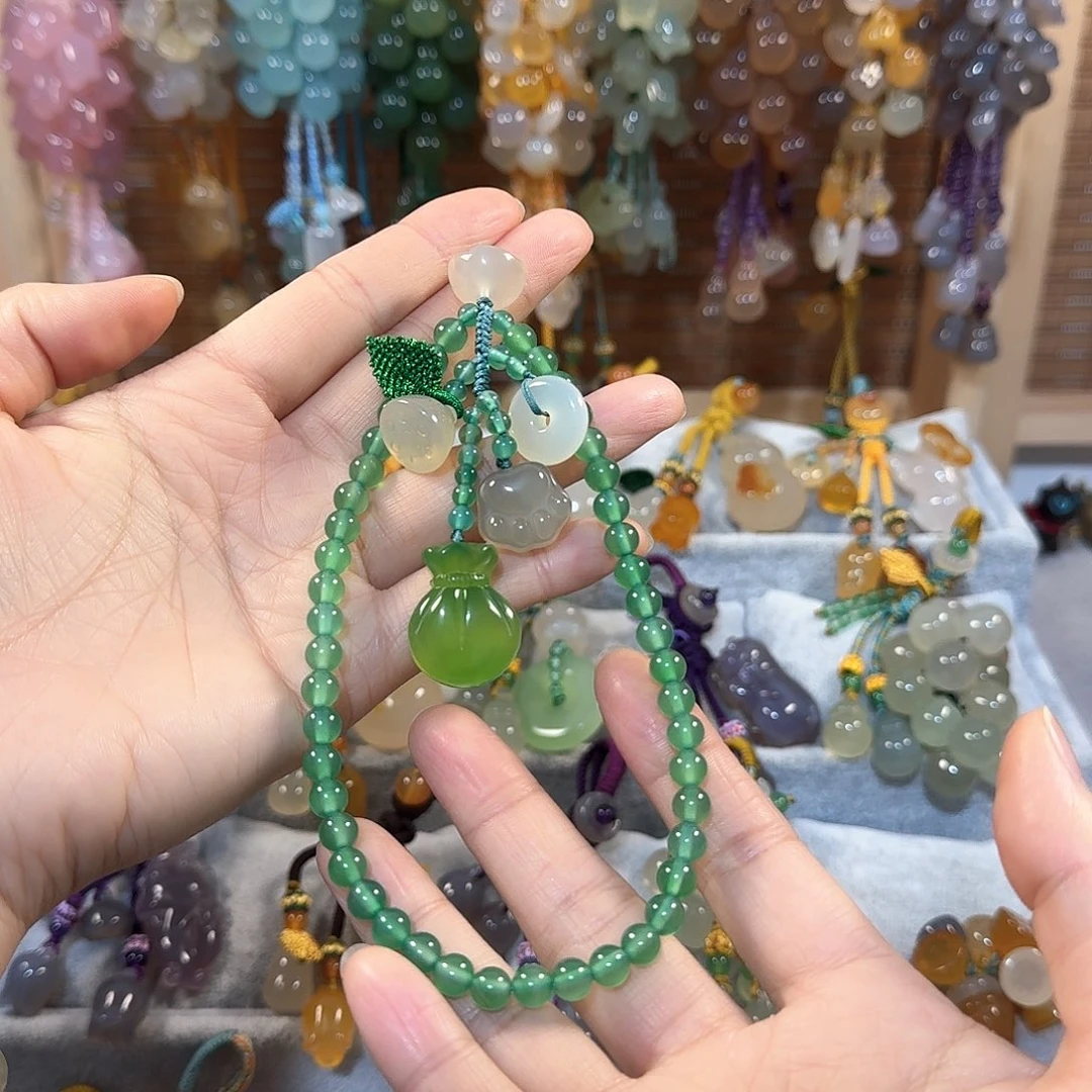 玛瑙/玉髓手机挂件未镶嵌