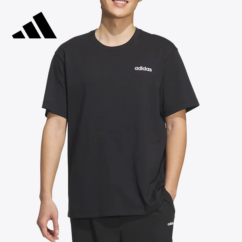 adidas/阿迪达斯短袖男夏季吸汗舒适透气跑步运动宽松圆领纯棉T恤