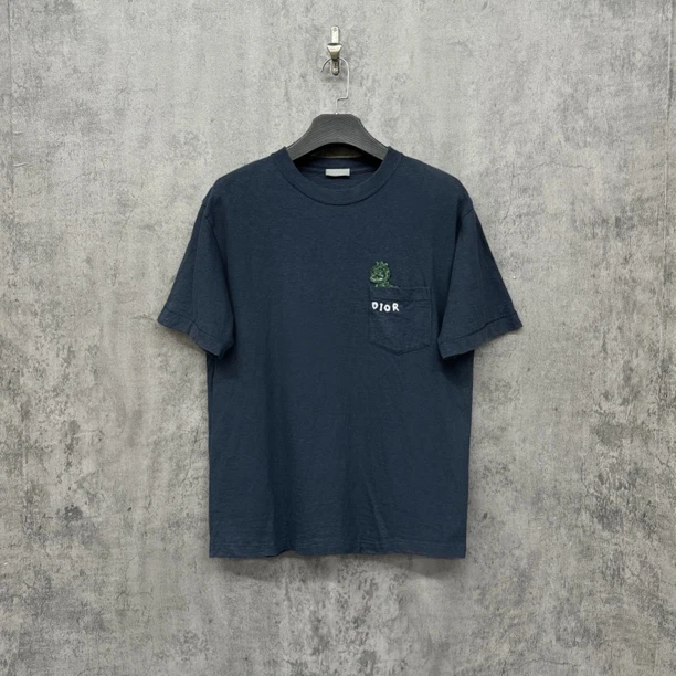 未使用 DIOR/迪奥 新款刺绣Logo破坏短袖/WK473/L码/宽松