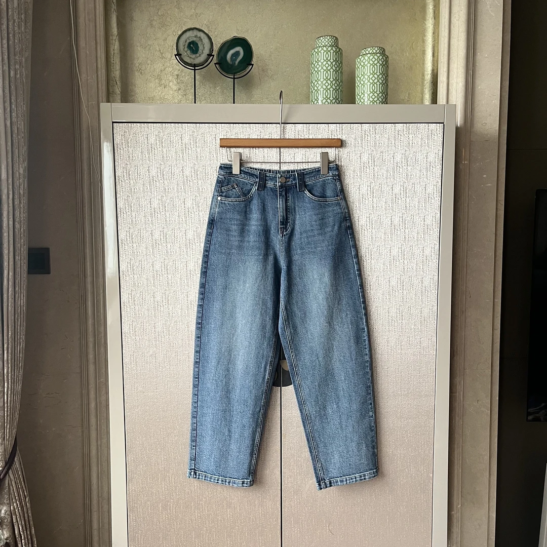 【八音符】棉莱赛尔聚酯氨纶百搭牛仔裤时尚休闲气质水洗