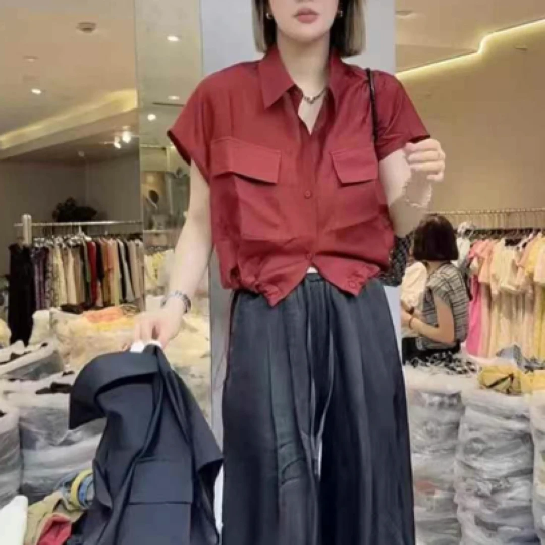 【C度笑笑力推】5911新品时尚小众美学设计大口袋衬衫