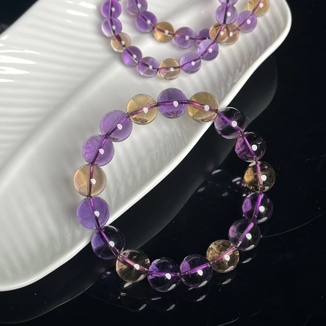 顶顶紫黄水晶手串B5003多样性发其一