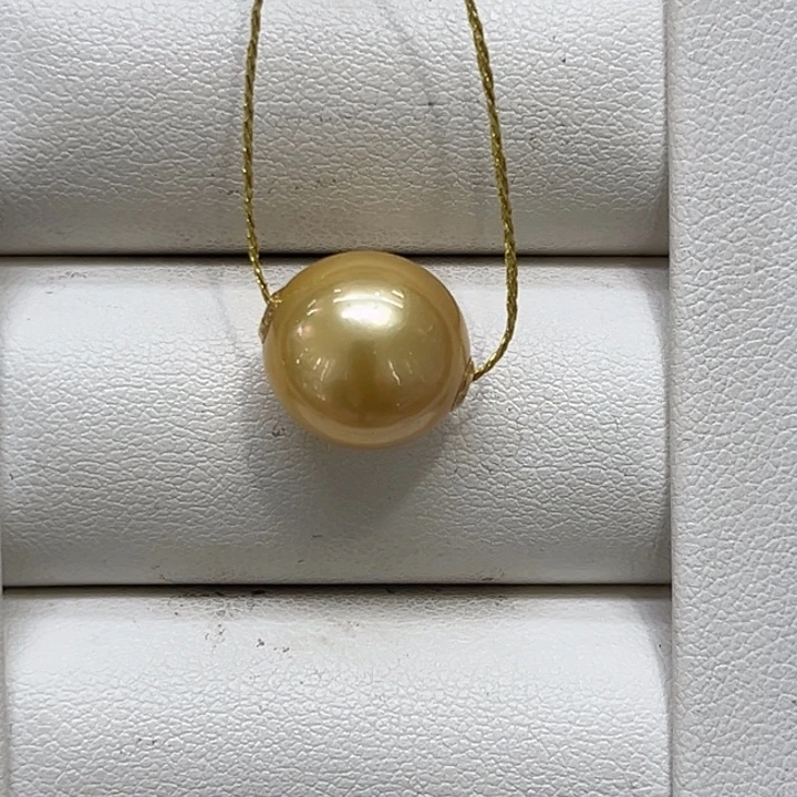 颈饰18K金镶嵌海水珍珠金珠11-12mm 63号