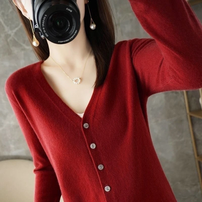 V领新款开衫气质女士安迪绒DR5042