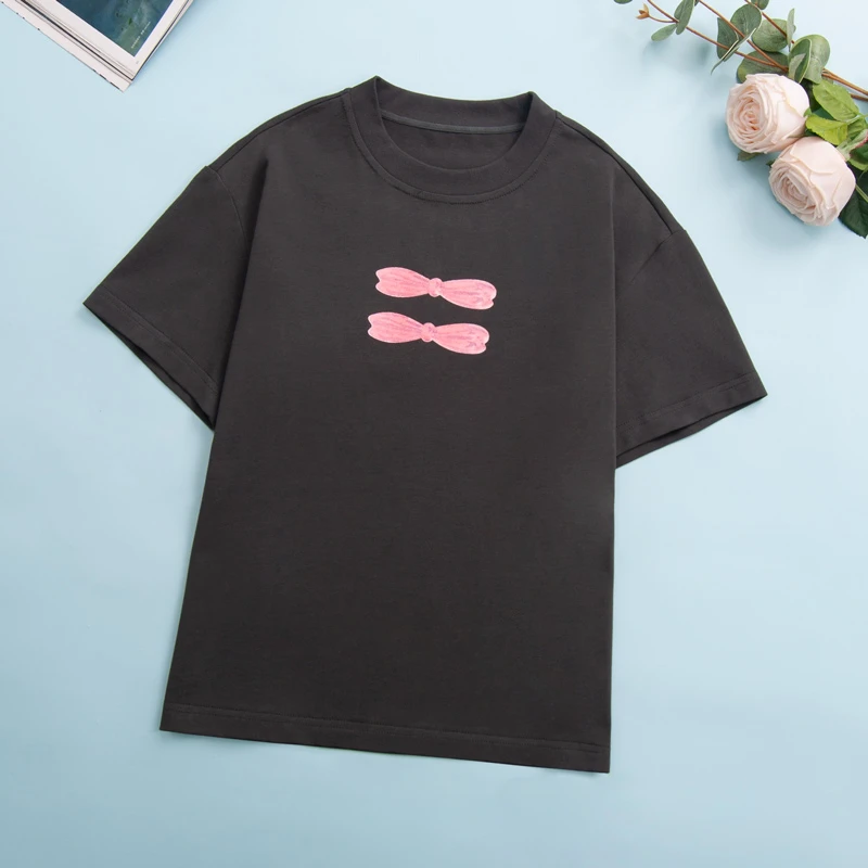 1846女童高品质棉T恤儿童2025新款爆款洋气时髦韩系印花短袖童装