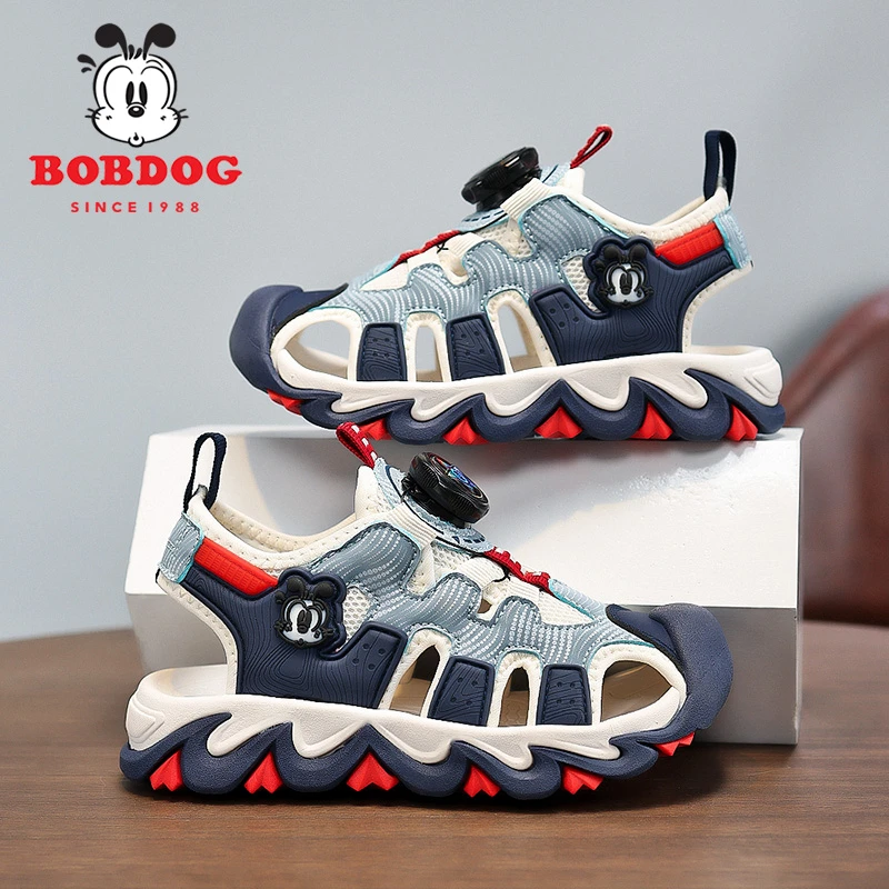 巴布豆男童凉鞋包头防撞2025夏季新款时尚轻便镂空运动软底儿童鞋