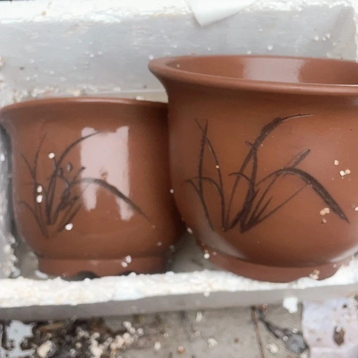 紫砂20/20平角金钟花盆花盆