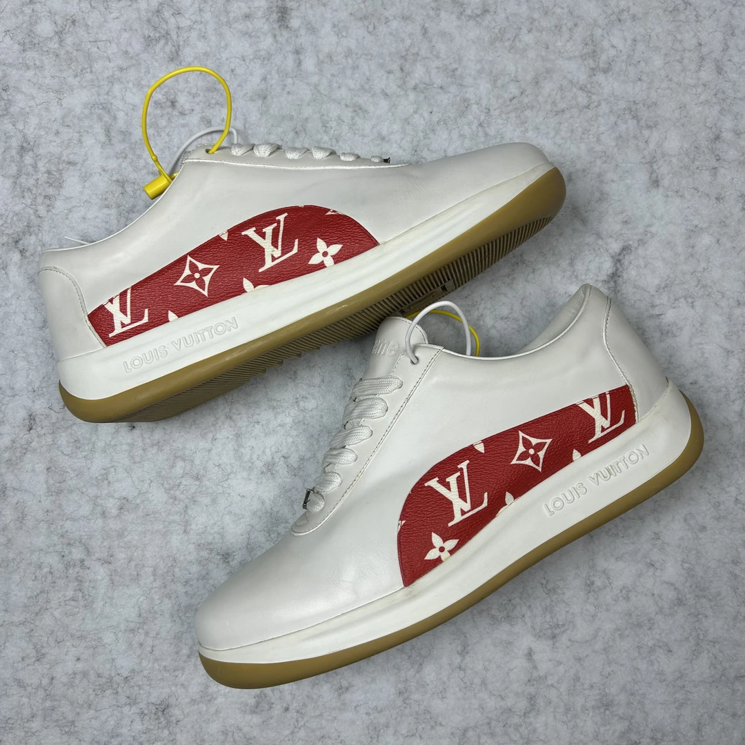 95新 LouisVuitton/路易威登 42.5欧码红老花联名板鞋