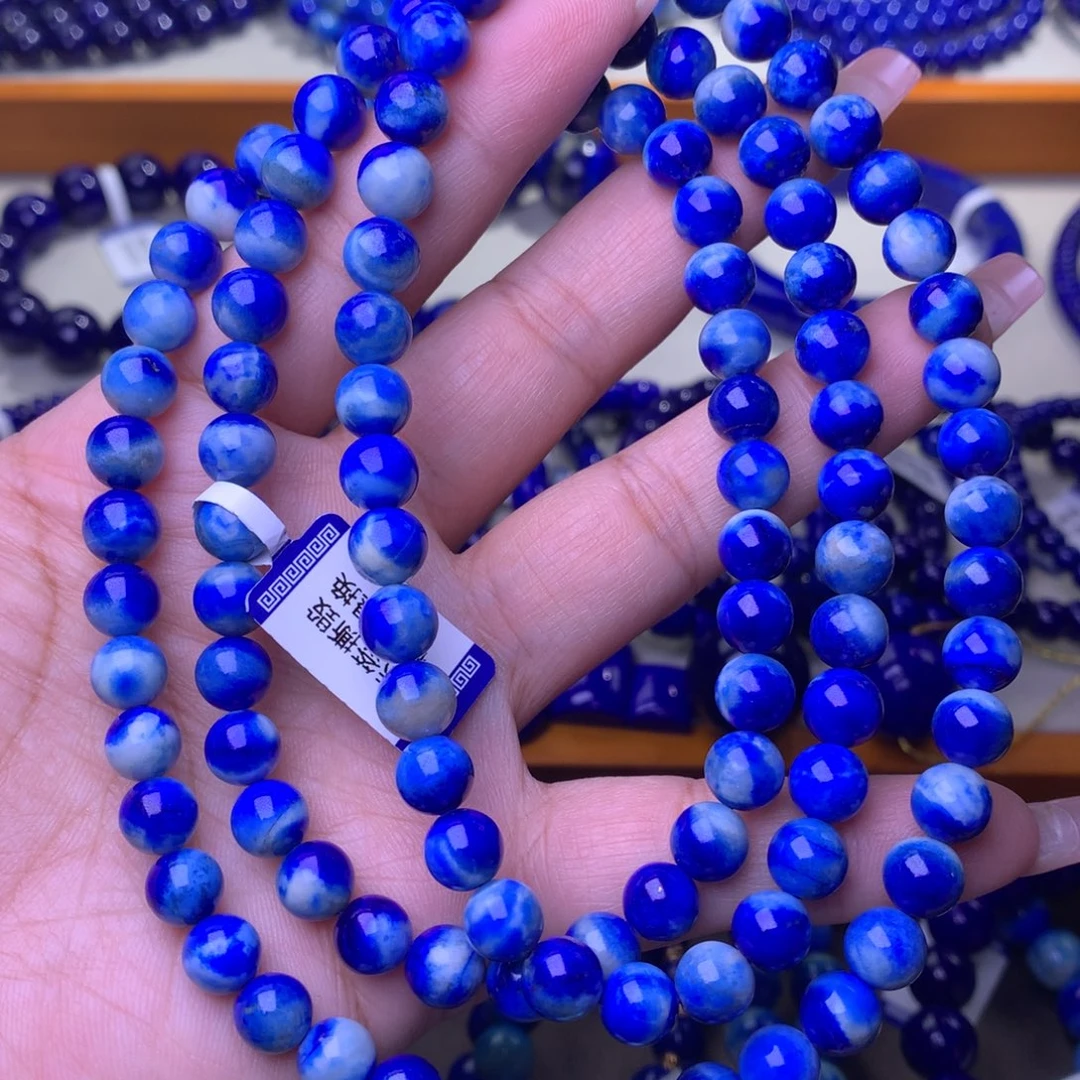 青金石未镶嵌玉化手串7.5m