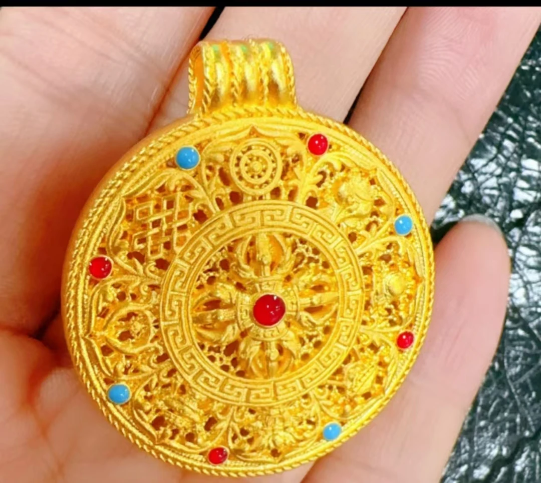 铜合金吊坠 铜合金吊坠 吉祥八宝罗盘（防敏敏）