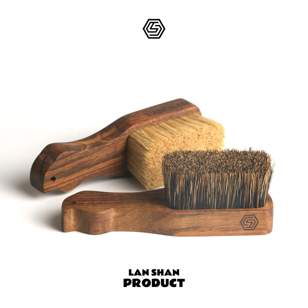 岚山 凤尾猪鬃刷mini文玩刷子核桃核桃小金刚包浆上色保养清洁