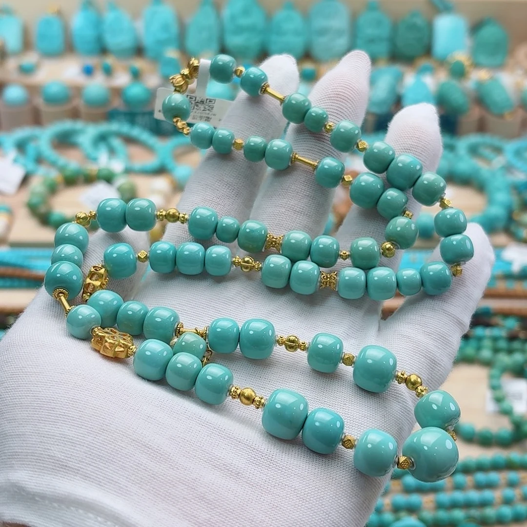 绿松石18K金镶嵌珠宝奇石