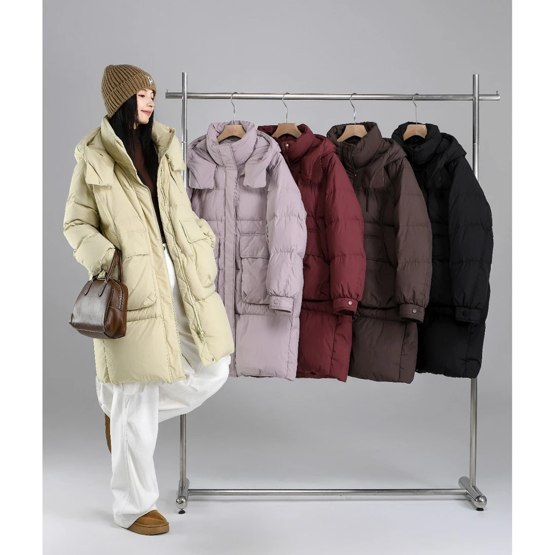 暖冬神器~行走的羽绒被/三星90鸭绒中长款羽绒服女L839