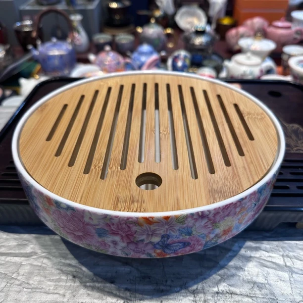 万花陶瓷干泡盘X778