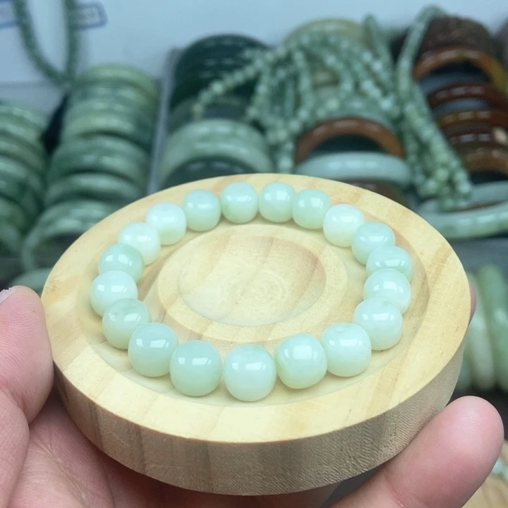 蛇纹石玉手链未镶嵌k****～