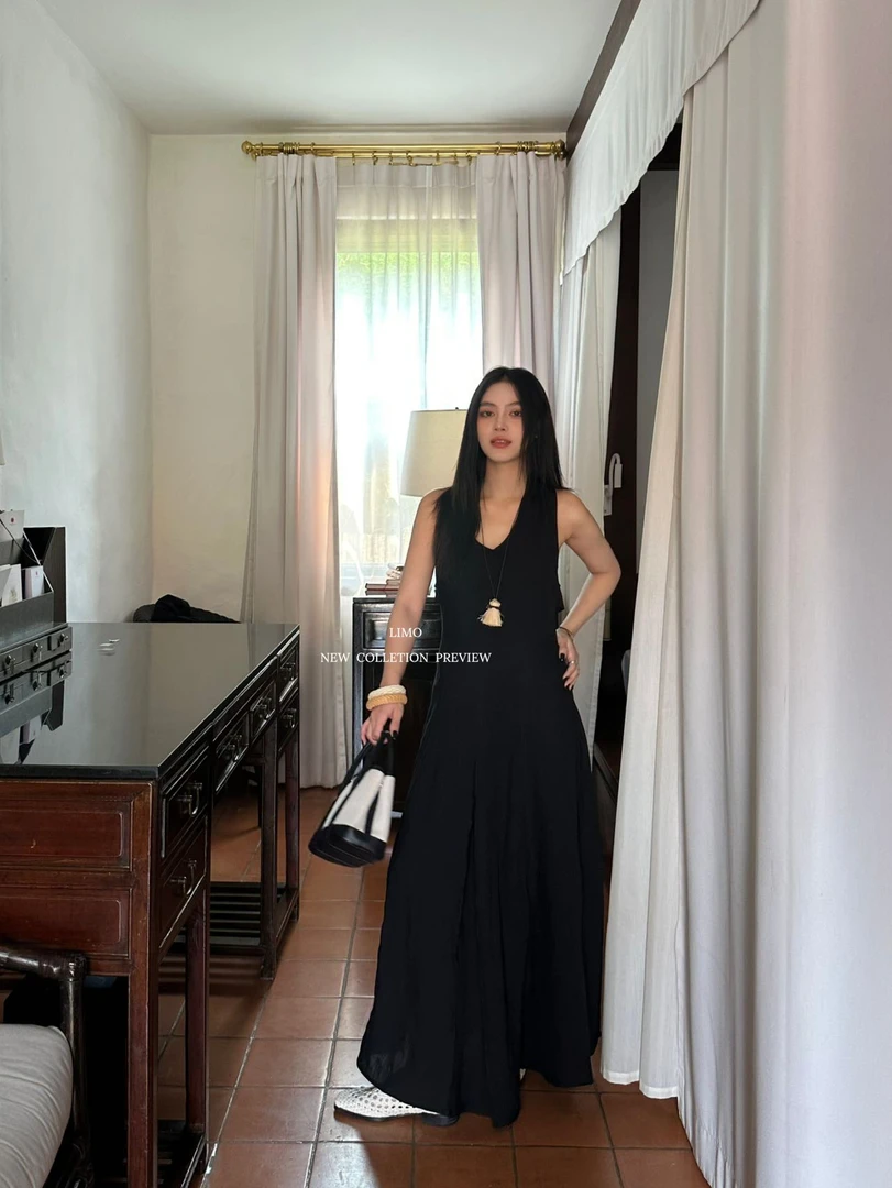 福秒-后露背！绑带度假连衣裙（MO5615#）LIMO