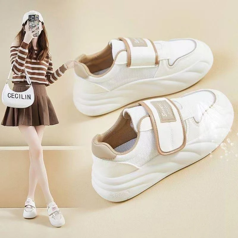 夏天网面透气魔术贴板鞋女百搭13912