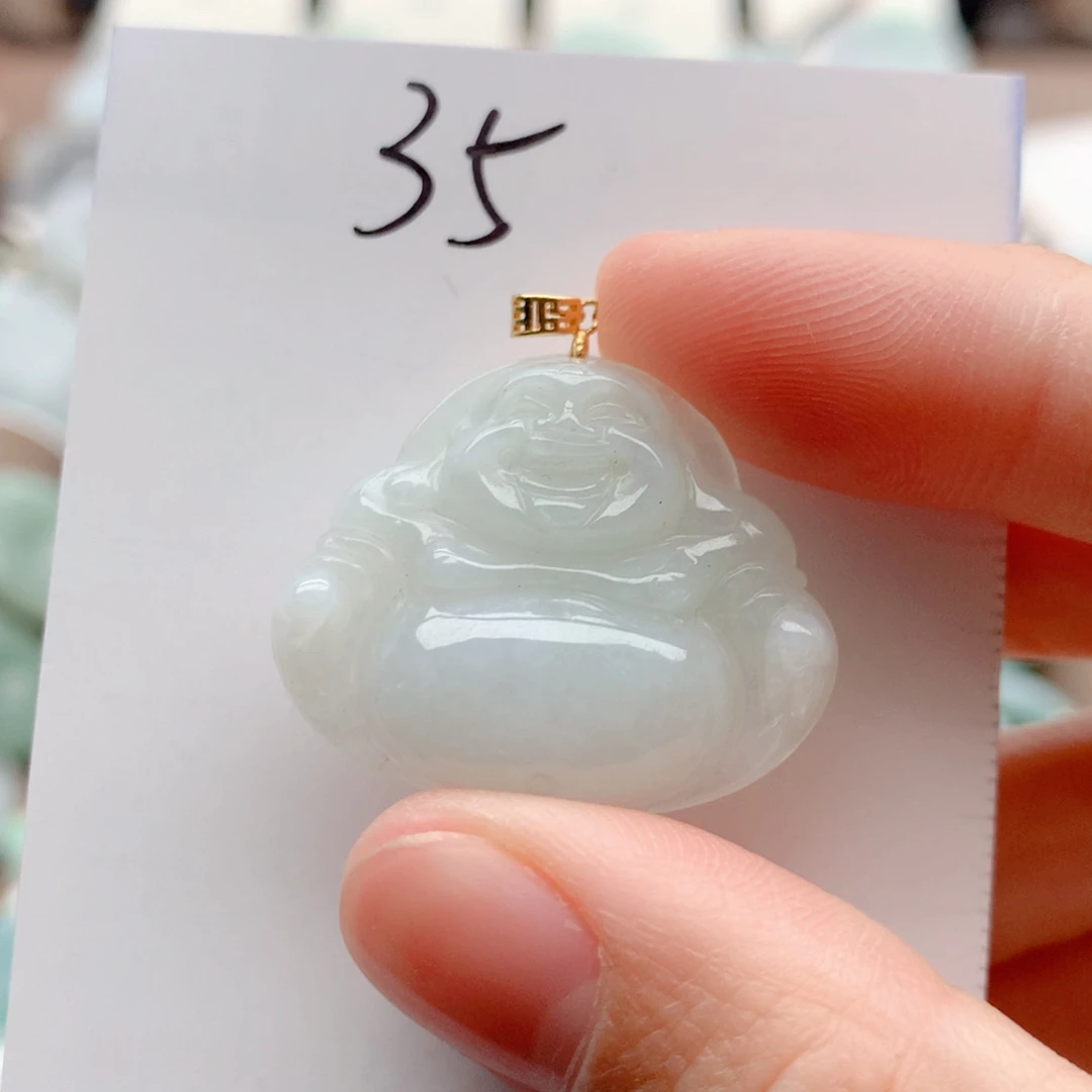 翡翠银S925镀金镶嵌颈饰吊坠