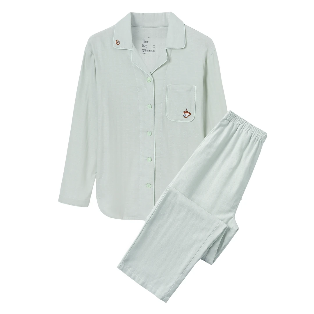 【午后茶】100%棉纱重磅双层纱家居服睡衣