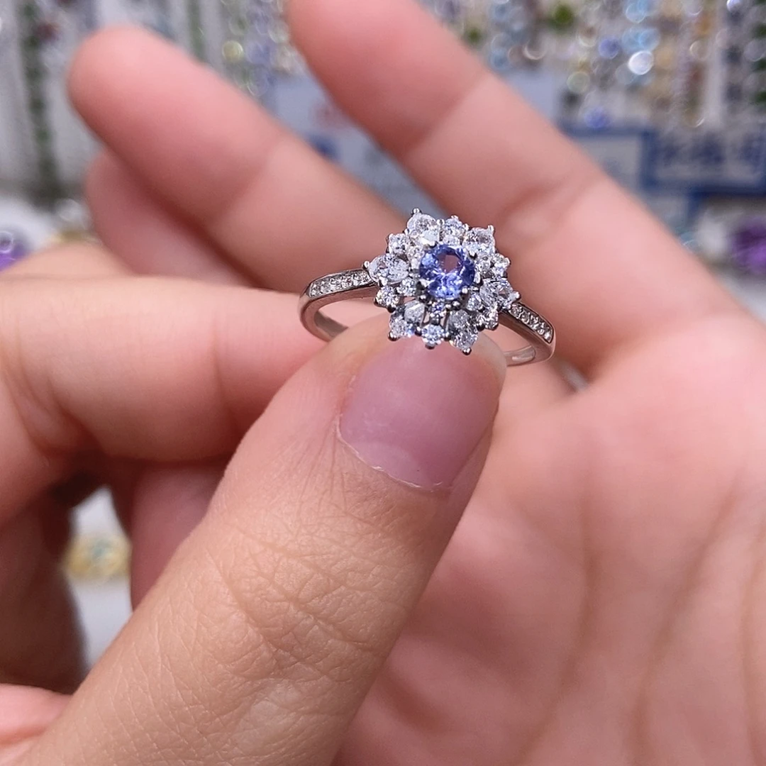 坦桑石戒指银S925镶嵌