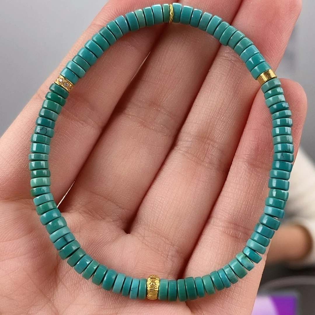 绿松石18K金镶嵌珠宝奇石