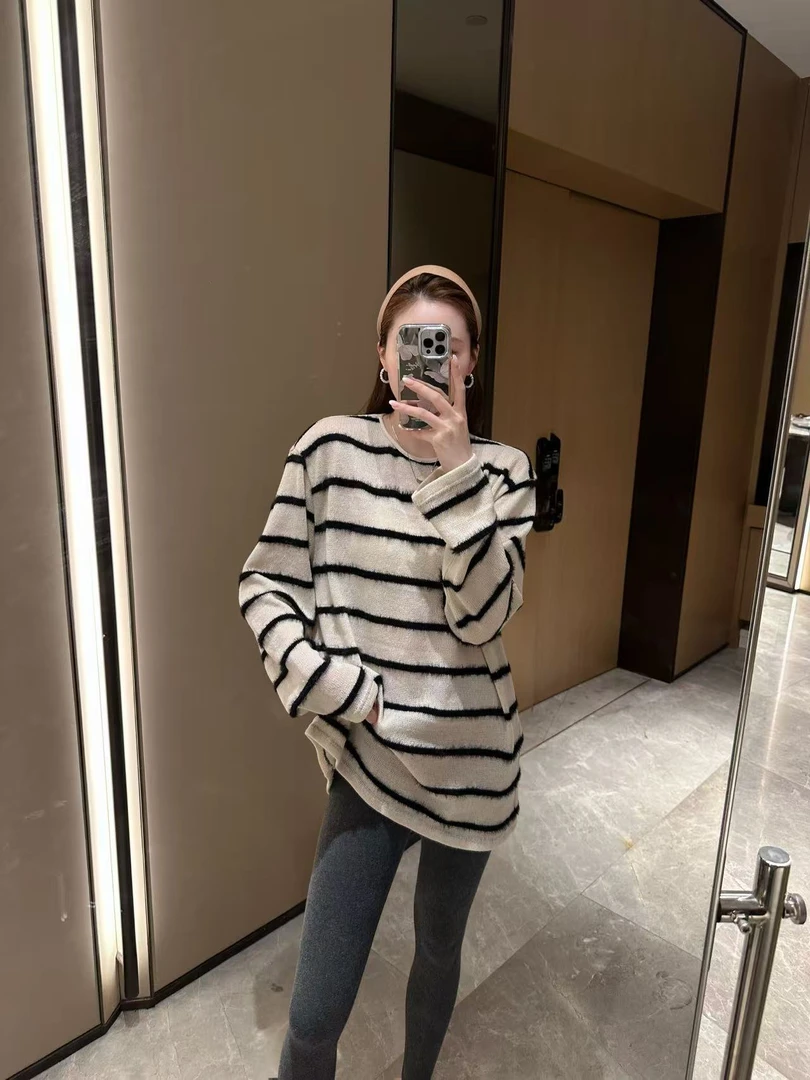 1 YYL 黑米条纹羊毛毛衣 2025秋款上新autumn DA9237