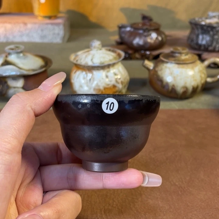 景德镇柴烧乌金主人杯10…60cc