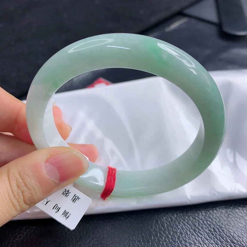 内径58.5mm缅甸天然翡翠A货满绿正圈手镯时尚百搭玉镯