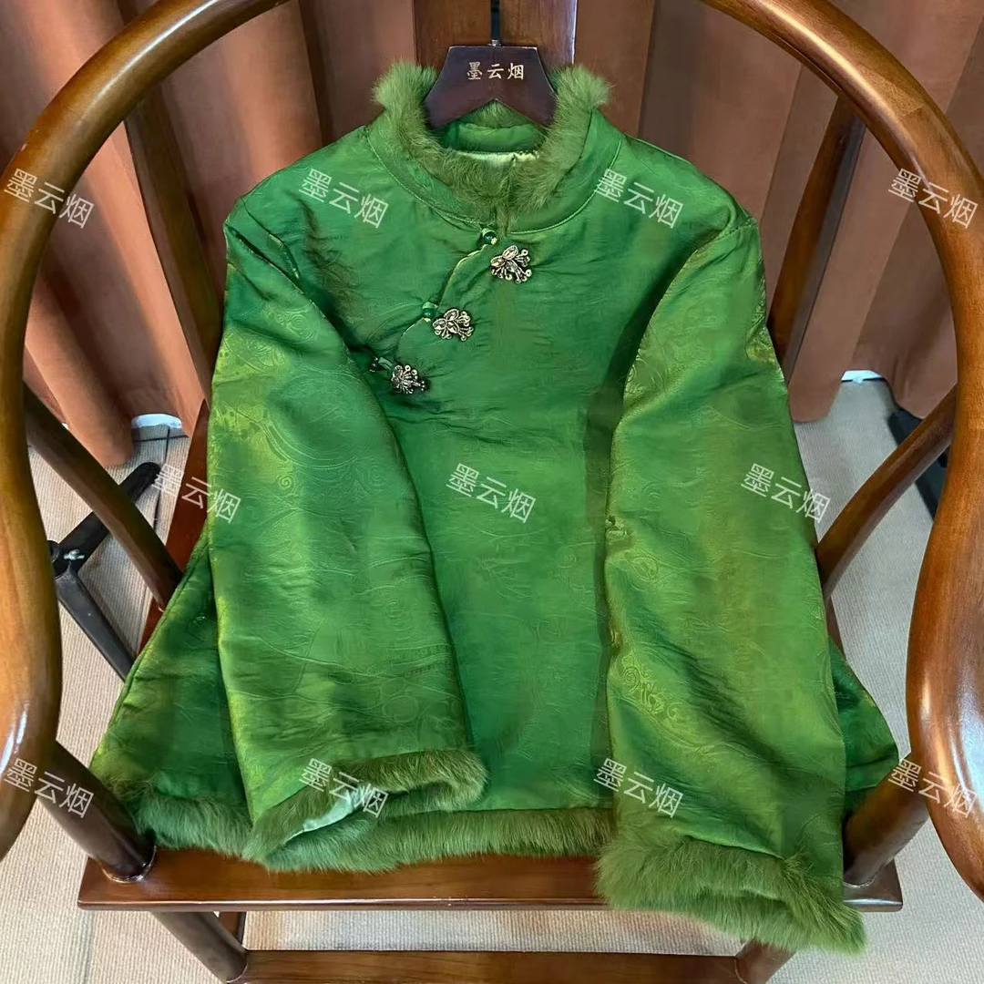 【壁光】新中式浮光锦印染复古提花加棉加厚国风休闲风外套常规021