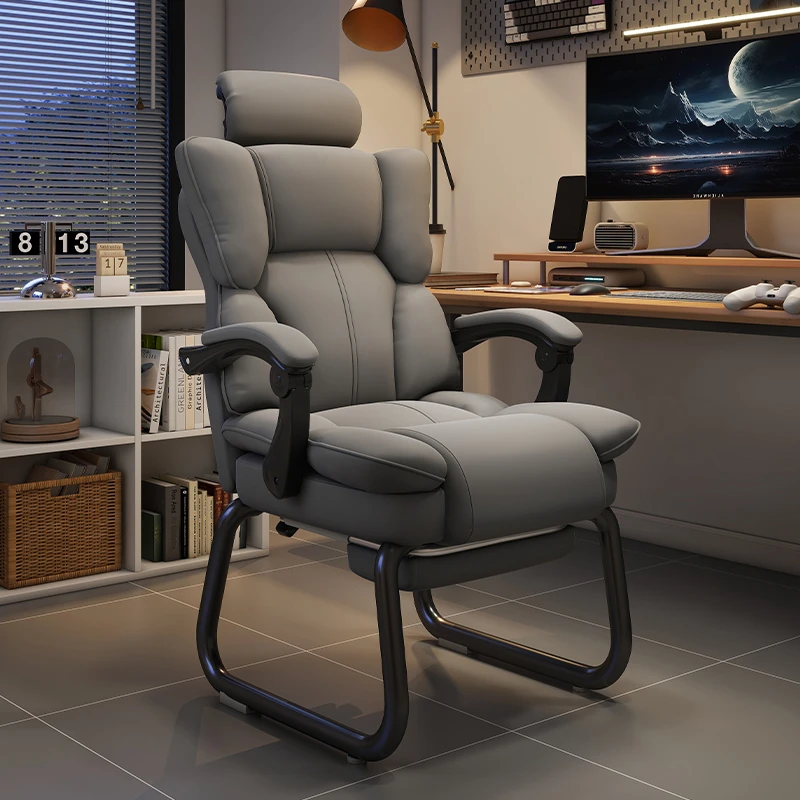 家用弓形电脑椅舒适久坐书桌办公椅可躺沙发椅休闲麻将椅靠背椅子