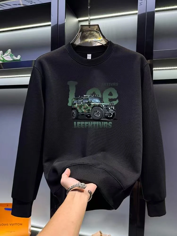 2025新款秋冬潮牌爆款圆领卫衣男款潮流休闲男士加绒保暖长袖上衣