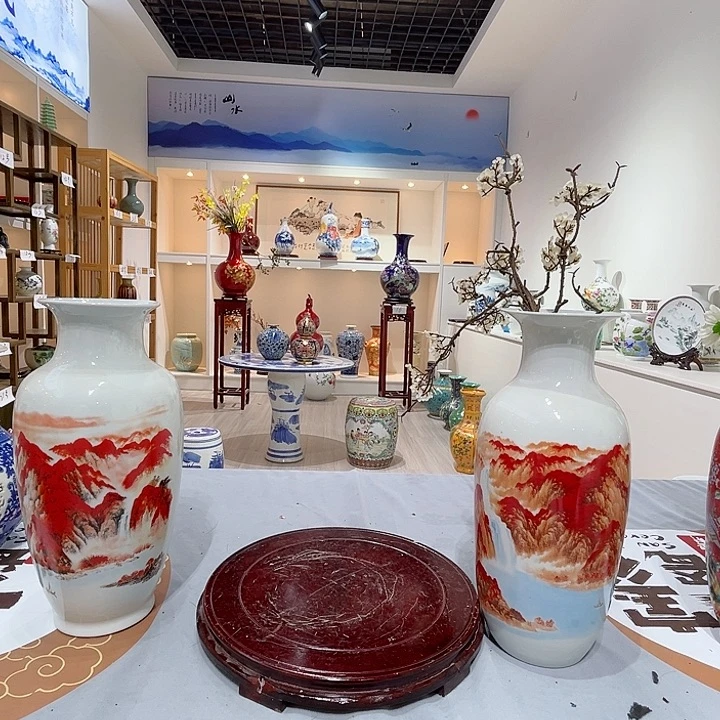 一***风摆件鸿运当头一套大号的高35盘子高32