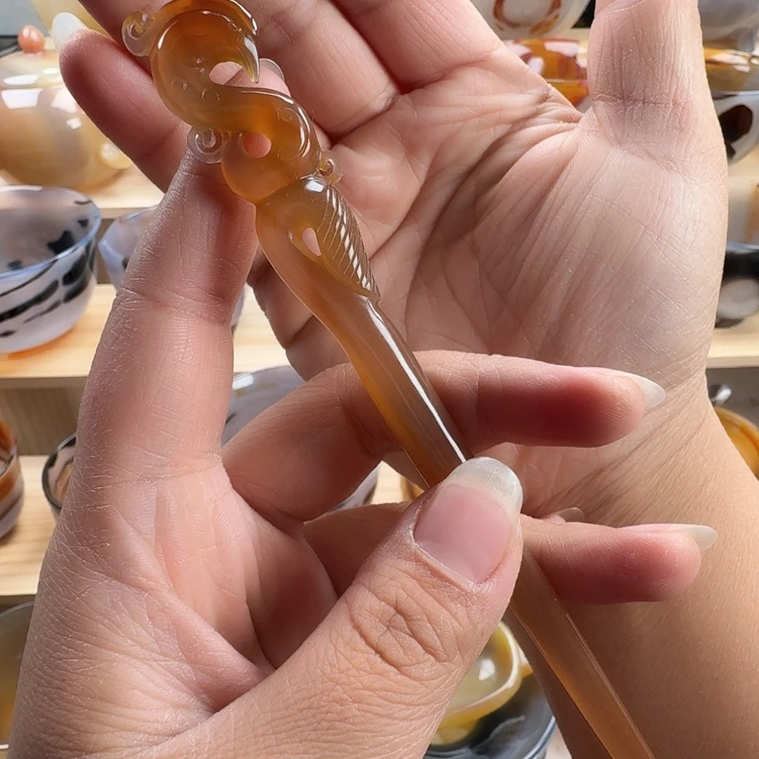 玛瑙/玉髓未镶嵌发簪