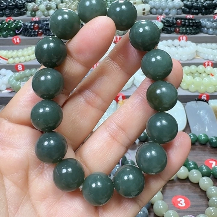 未镶嵌手链和田玉新疆且末蓝卡14
