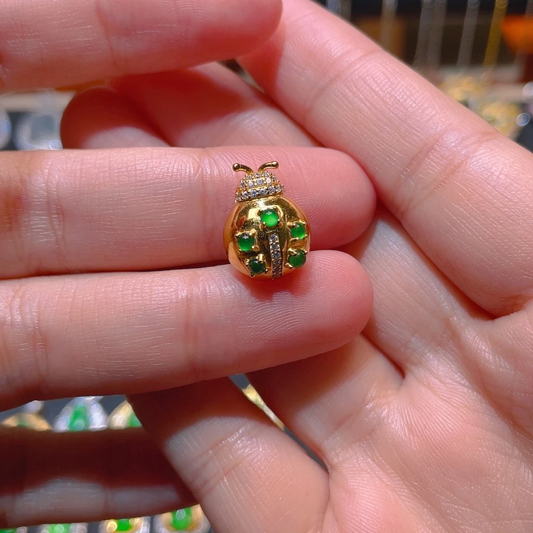 翡翠银S925镶嵌吊坠(不含链)