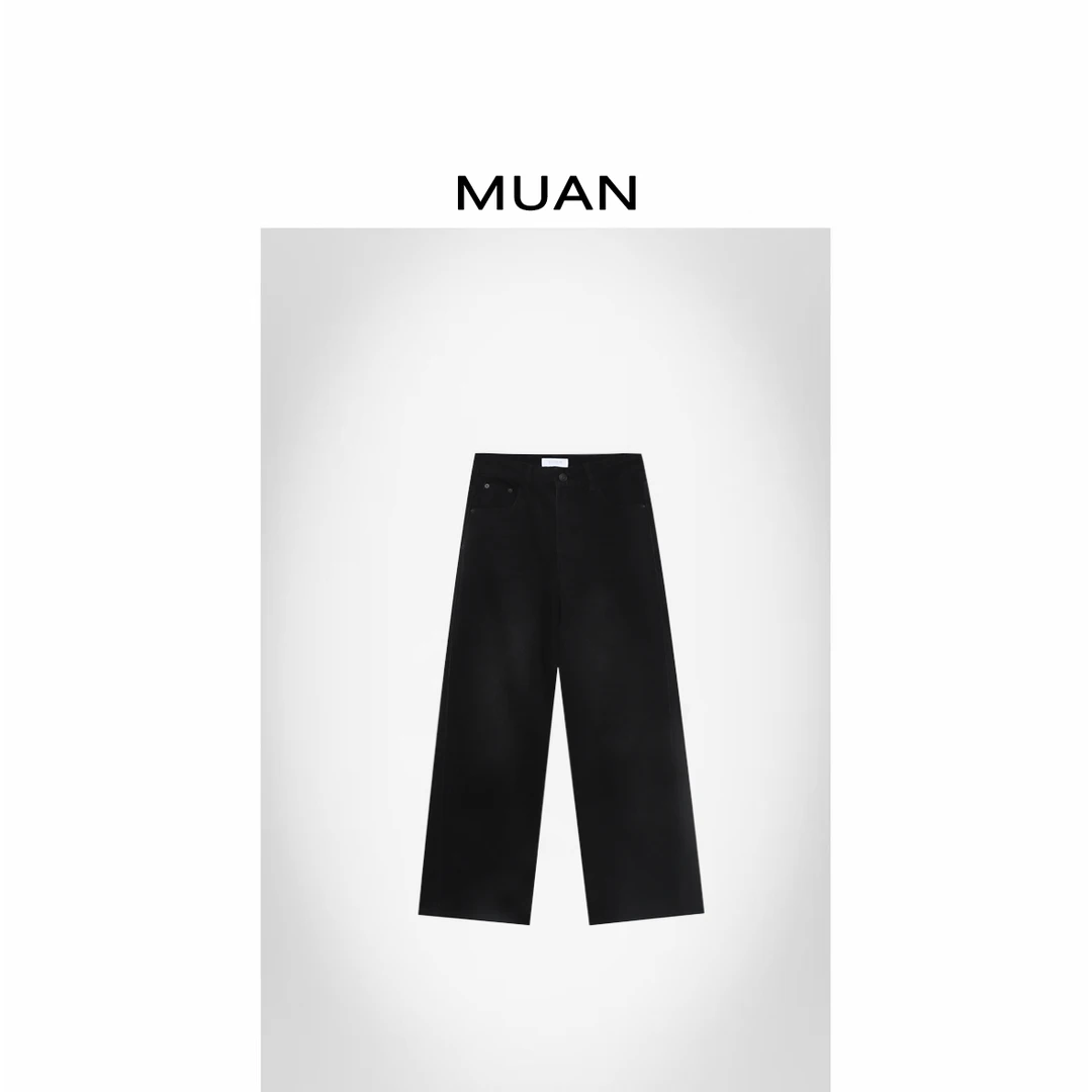 木小妹MUAN：《小红标黑牛》定制复古百搭高级长裤女CQ-KW-8827