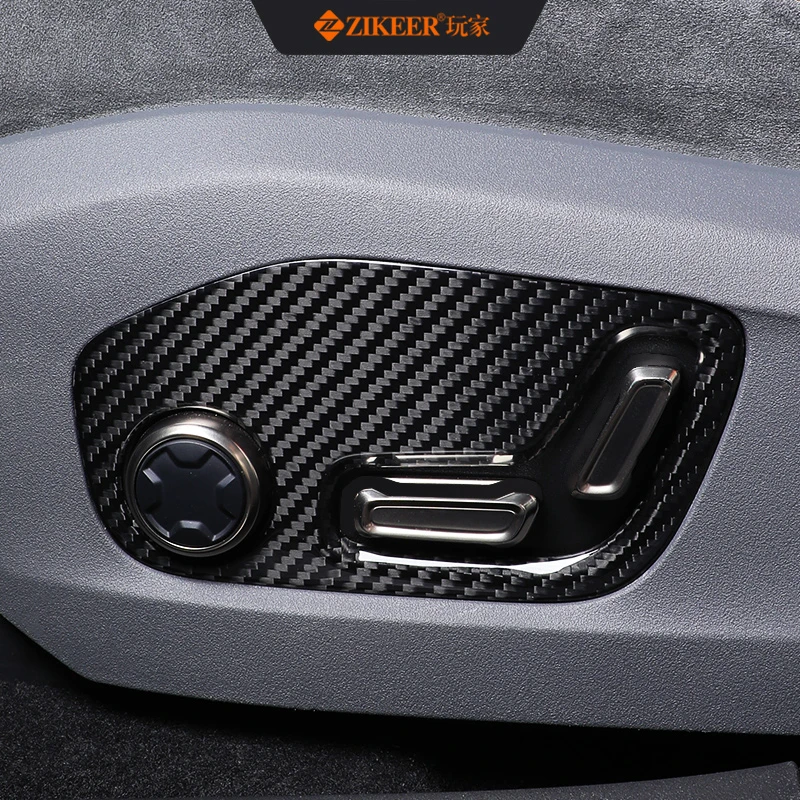 适用于24-25款001座椅控制面板超薄贴真碳纤维斜纹锻造干碳紫碳