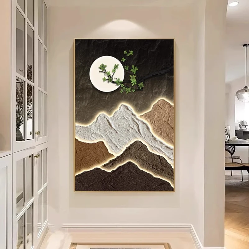 背有靠山现代简约轻奢抽象客厅沙发背景墙装饰画入户玄关走廊挂画
